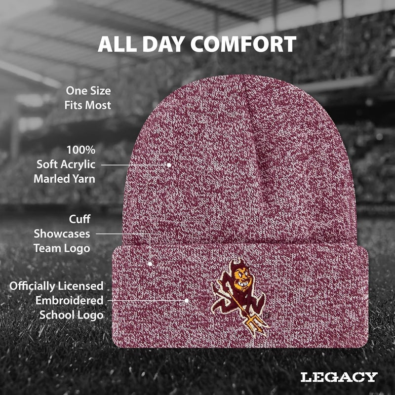 Legacy NCAA Officially Licensed Ribbed Knit Cuff Beanie, Unisex, One Size Fits Most - Image 2